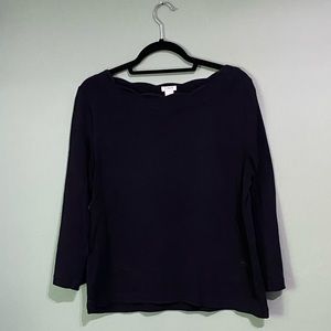 Black J Crew scalloped neck shirt